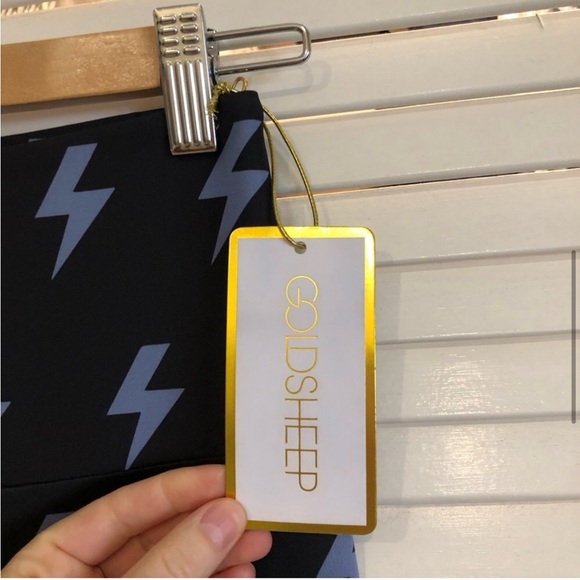 NWT Goldsheep Lightning Fit GS Bolt Blue Leggings Medium - Picture 5 of 11